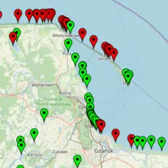 Gdzie sinice nad Bałtykiem? Aktualna mapa zamkniętych kąpielisk 2025
